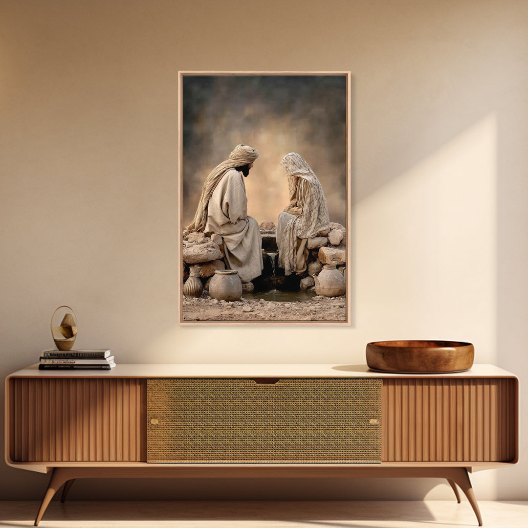 Well Of Mercy, Framed Canvas Print, Christian Art, Jesus Painting, Christian Wall Art, Christian Art Canvas, Christian Gift Ideas