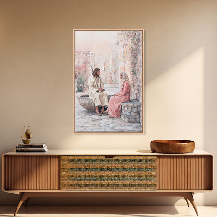Gentle Conversation | Framed Canvas Print | Christian Art | Christian Wall Art | Jesus Painting | Christian Art Canvas | Christian Gift Ide