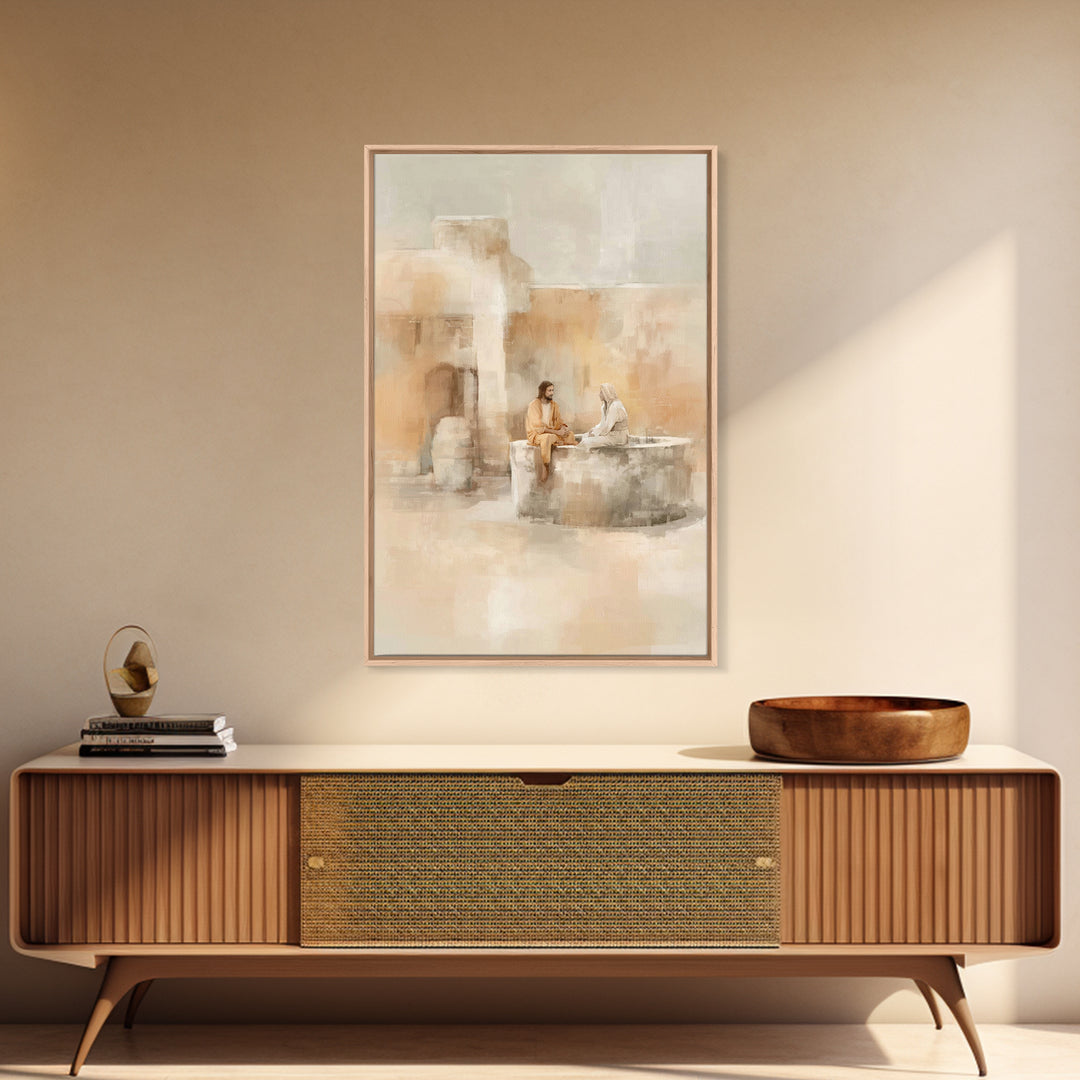 Desert Well Grace, Framed Canvas Print, Jesus Painting, Christian Wall Art, Christian Art Canvas, Christian Art, Christian Gift Ideas