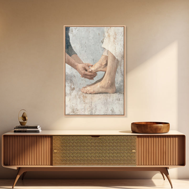 Cleansing Mercy – Framed Canvas Print – Christian Art Canvas – Christian Wall Art – Christian Painting – Vintage Christian Art – Christian