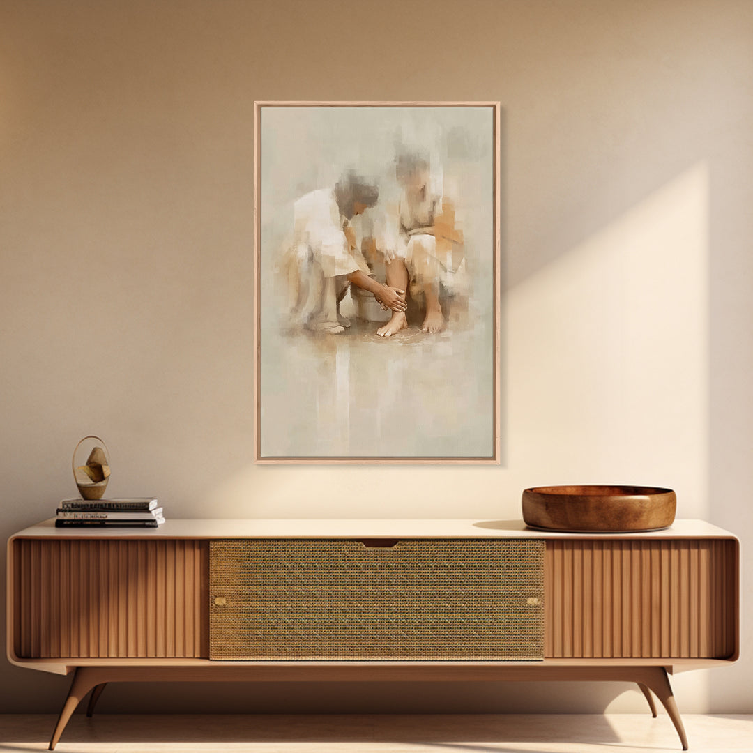 Compassion’s Touch – Framed Canvas Print – Christian Wall Art – Christian Art Canvas – Christian Painting – Christian Decor – Subtle Christ