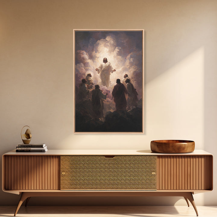 Risen Light Circle | Framed Canvas Print | Christian Art Canvas | Christian Wall Art | Jesus Painting | Christian Art | Christian Decor | C