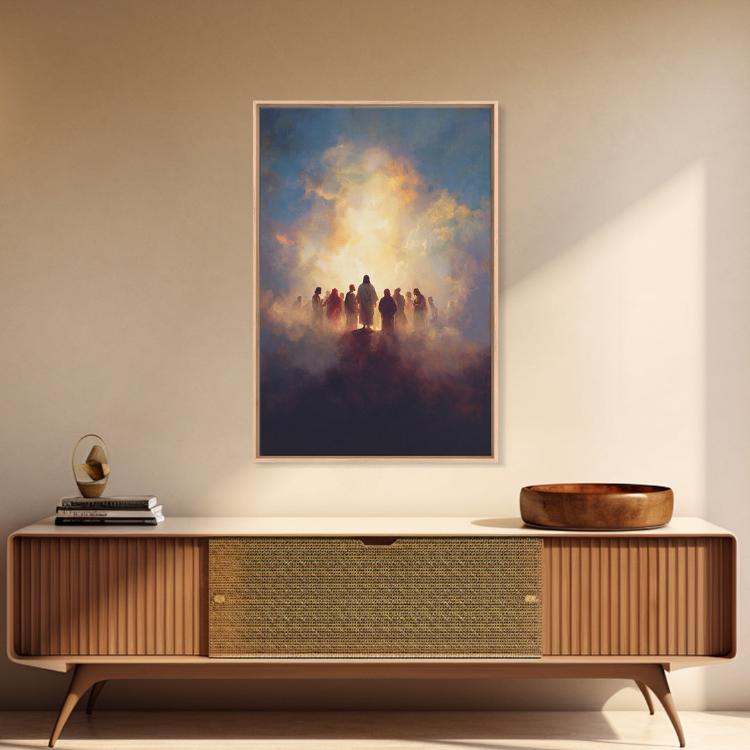 Sacred Supper Cloud – Framed Canvas Print – Christian Art Canvas – Christian Wall Art – Christian Art – Jesus Painting – Christian Decor –