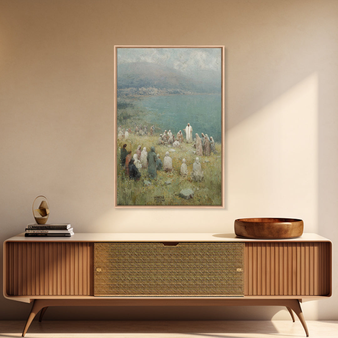 Sermon By The Sea – Framed Canvas Print – Christian Wall Art – Christian Art Canvas – Jesus Painting – Christian Art – Christian Decor – Su