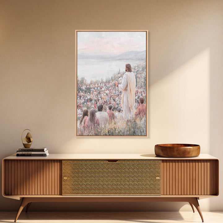 Hillside Multitude Grace – Framed Canvas Print – Christian Art Canvas – Christian Wall Art – Jesus Painting – Christian Art – Christian Dec