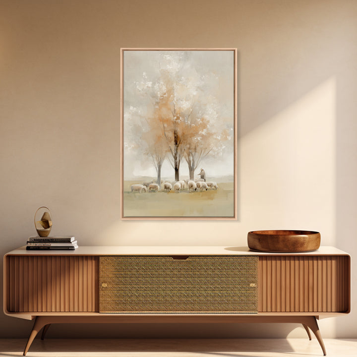 Blossom Field Grace, Framed Canvas Print, Christian Wall Art, Christian Art Canvas, Subtle Christian Art, Jesus Painting, Christian Decor F