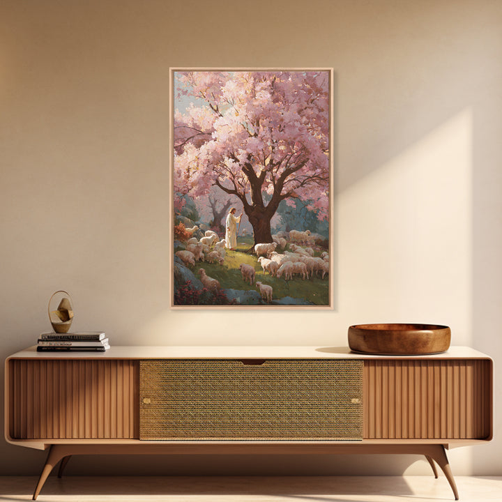 Blossoms Of Mercy – Framed Canvas Print – Christian Wall Art – Jesus Painting – Christian Art Canvas – Large Christian Painting – Christian