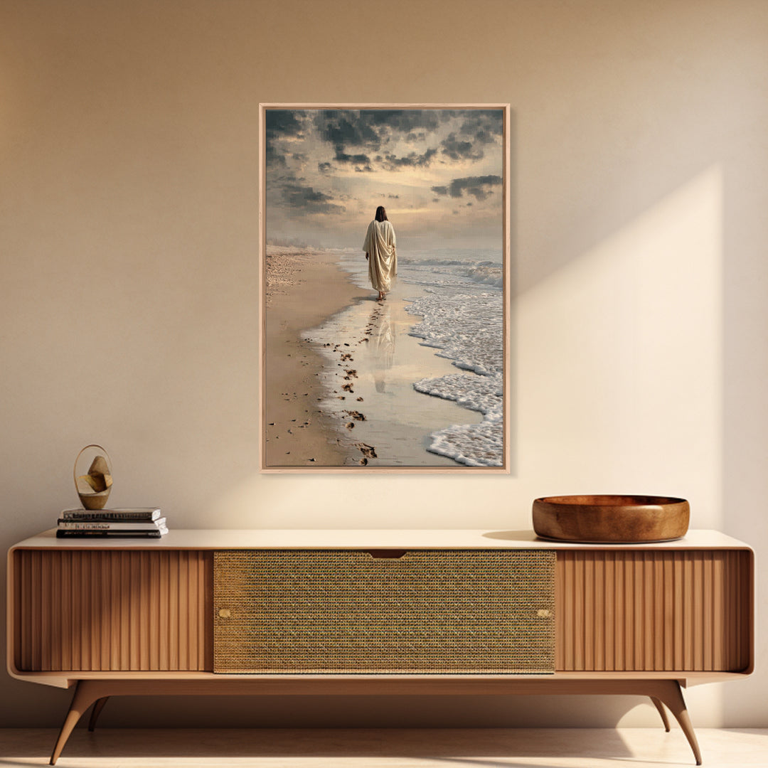 Morning Renewal – Framed Canvas Print – Jesus Painting – Christian Art – Christian Wall Art – Modern Christian Art – Christian Decor