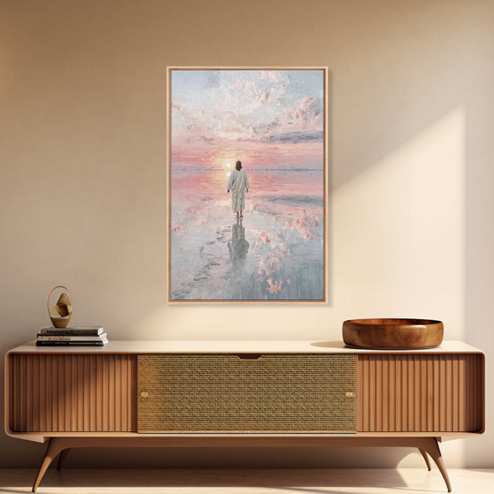 Eternal Quiet Steps - Framed Canvas Print - Large Christian Art - Christian Wall Art - Jesus Painting - Christian Art Canvas - Christian Ch