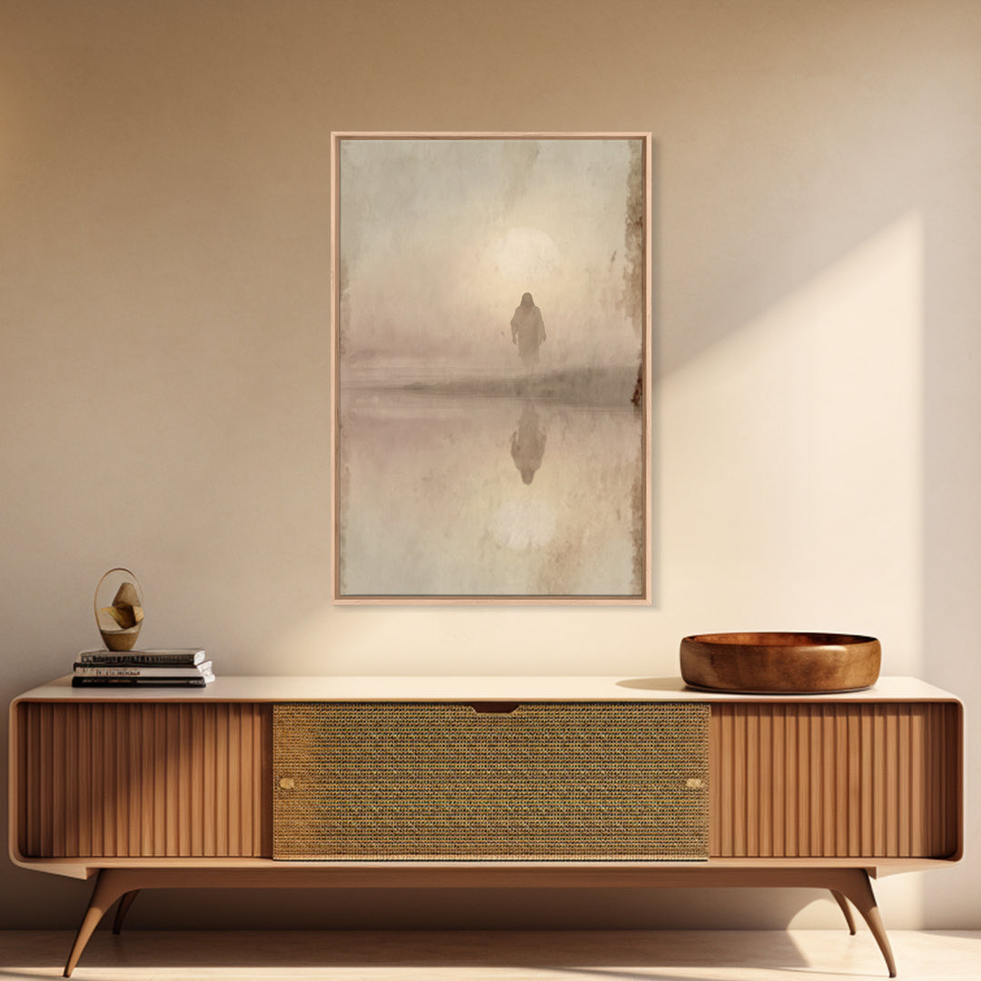 Dawn Of Holy Stillness - Framed Canvas Print - Christian Wall Art - Jesus Painting - Christian Art Print - Subtle Christian Art - Christian