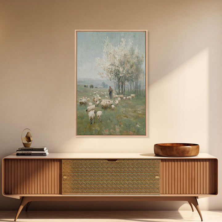 Spring Meadow Guide – Framed Canvas Print – Christian Art Canvas – Christian Painting – Christian Wall Art – Christian Gift – Subtle Christ