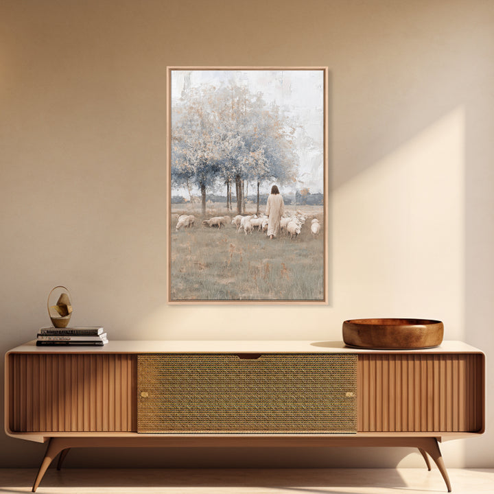 Fields Of Quiet Grace – Framed Canvas Print – Subtle Christian Art – Christian Art Canvas – Jesus Painting – Christian Wall Art – Christian