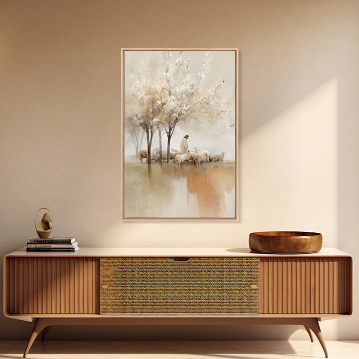 Blossoms Of Grace – Framed Canvas Print – Christian Wall Art – Jesus Painting – Christian Art Canvas – Vintage Christian Art – Christian Gi