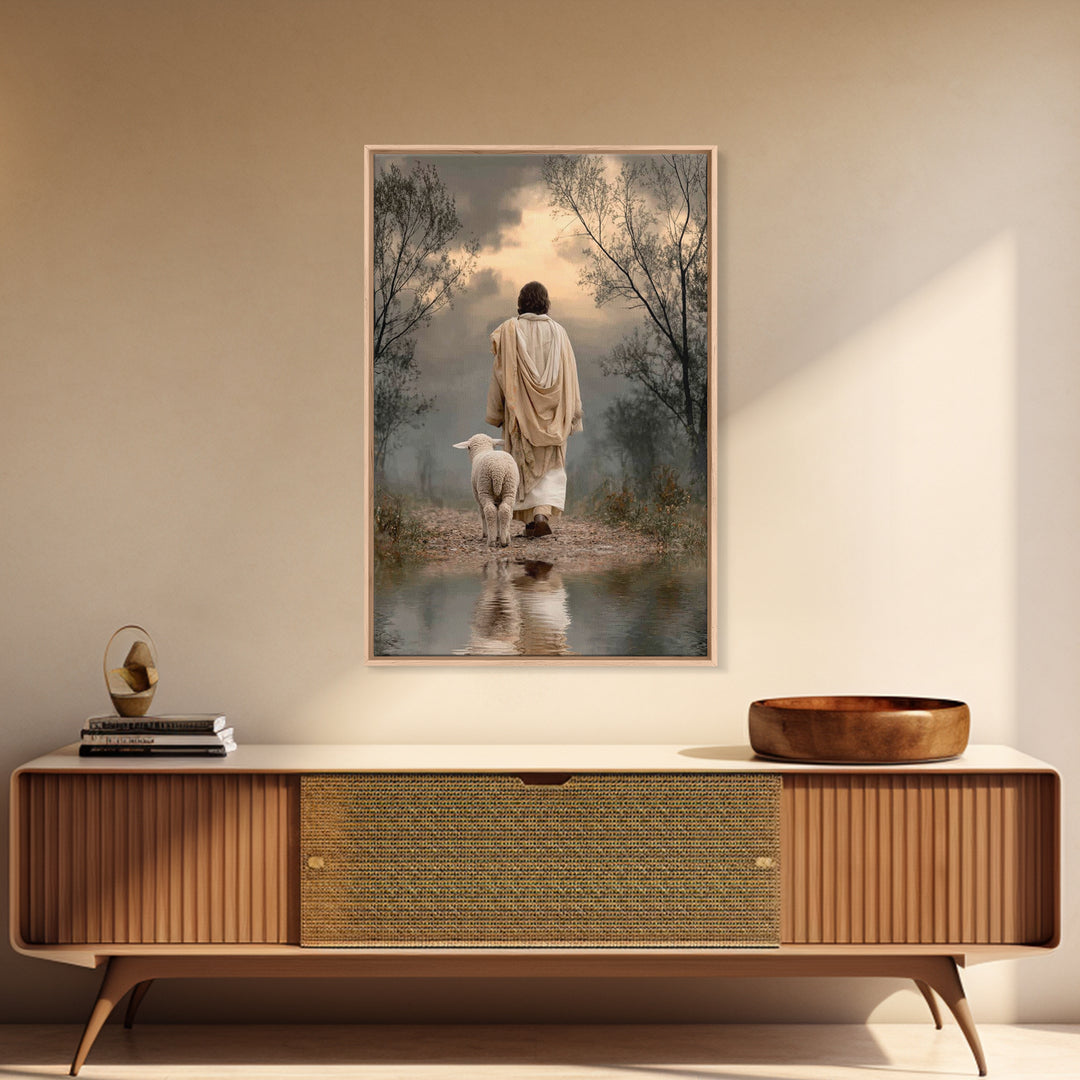 Path Of Mercy | Framed Canvas Print | Christian Wall Art | Jesus Art Print | Large Christian Painting | Christian Christmas Art | Christian