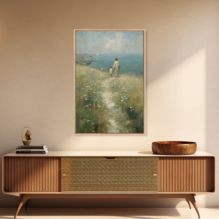 Morning Path Of Hope – Framed Canvas Print – Christian Wall Art – Jesus Painting – Christian Art Canvas – Christian Gift – Modern Christian