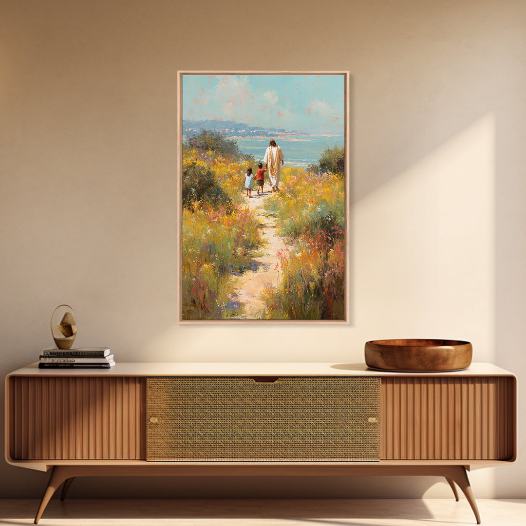 Blossoms Of Guidance, Framed Canvas Print, Christian Wall Art, Jesus Canvas Art, Christian Art Print, Large Christian Painting, Christian G