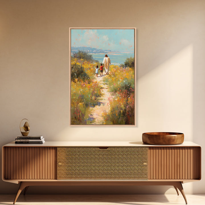 Blossoms Of Guidance, Framed Canvas Print, Christian Wall Art, Jesus Canvas Art, Christian Art Print, Large Christian Painting, Christian G