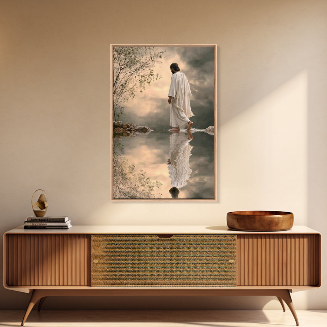 Sacred Steps Dawn – Framed Canvas Print – Christian Wall Art – Jesus Painting – Modern Christian Art – Christian Art Canvas – Christian Gif