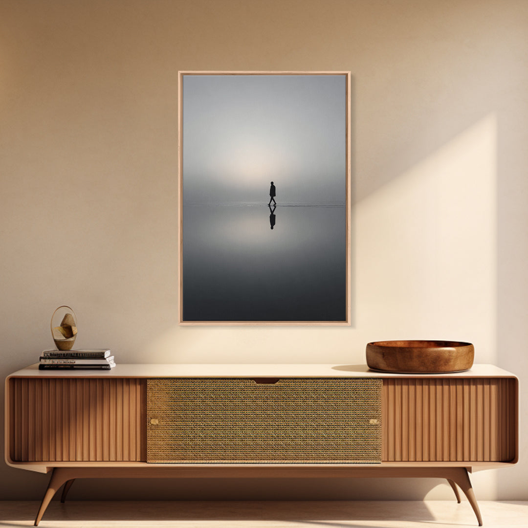 Solitary Grace - Framed Canvas Print - Christian Wall Art - Christian Art Canvas - Jesus Painting - Moody Christian Art