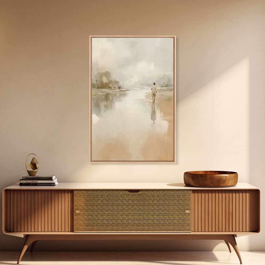 Shore Of Light - Framed Canvas Print - Christian Art Canvas - Christian Wall Art - Jesus Painting - Modern Christian Art