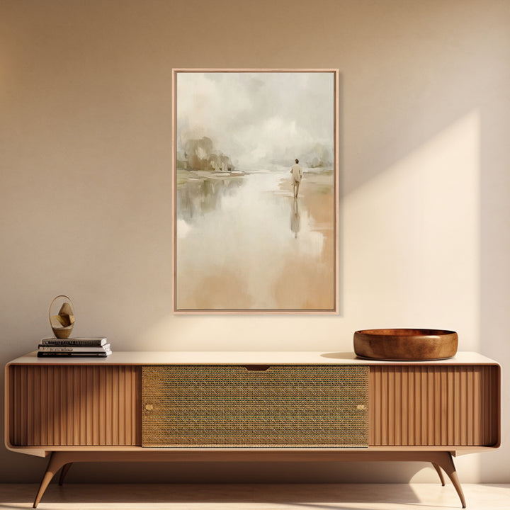 Shore Of Light - Framed Canvas Print - Christian Art Canvas - Christian Wall Art - Jesus Painting - Modern Christian Art
