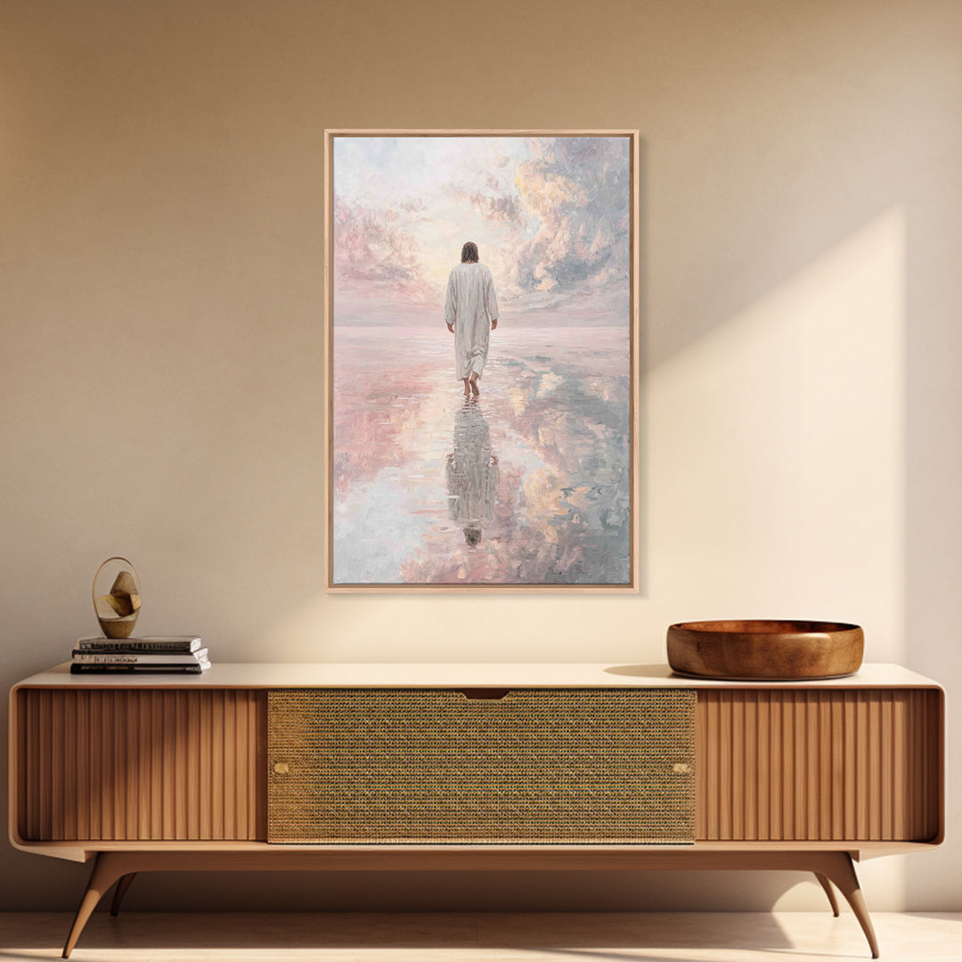 Gentle Horizon | Framed Canvas Print | Christian Art Canvas | Christian Wall Art | Jesus Painting | Subtle Christian Art
