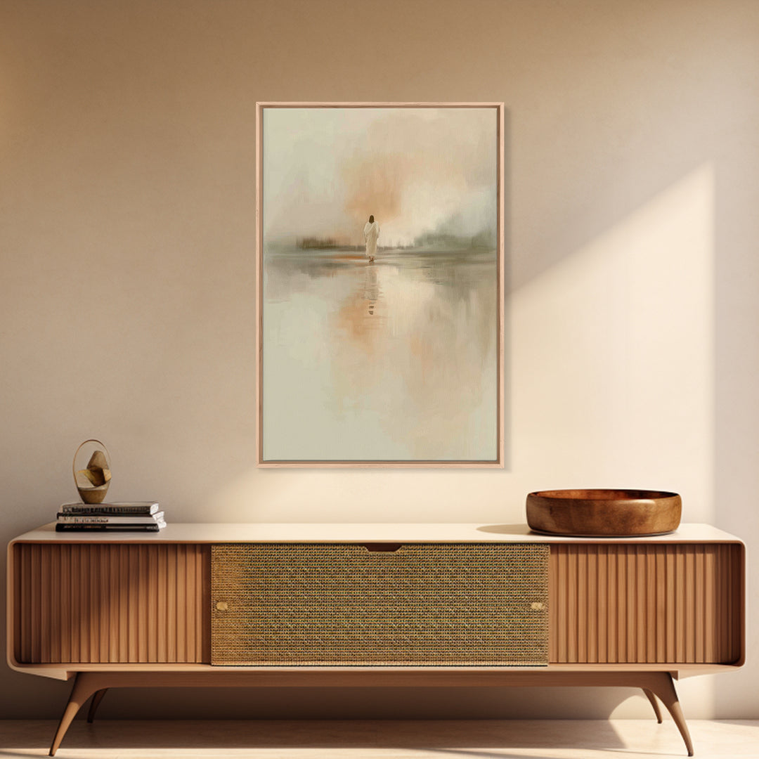 Sacred Dawn - Framed Canvas Print - Christian Wall Art - Christian Art Canvas - Jesus Painting - Subtle Christian Art