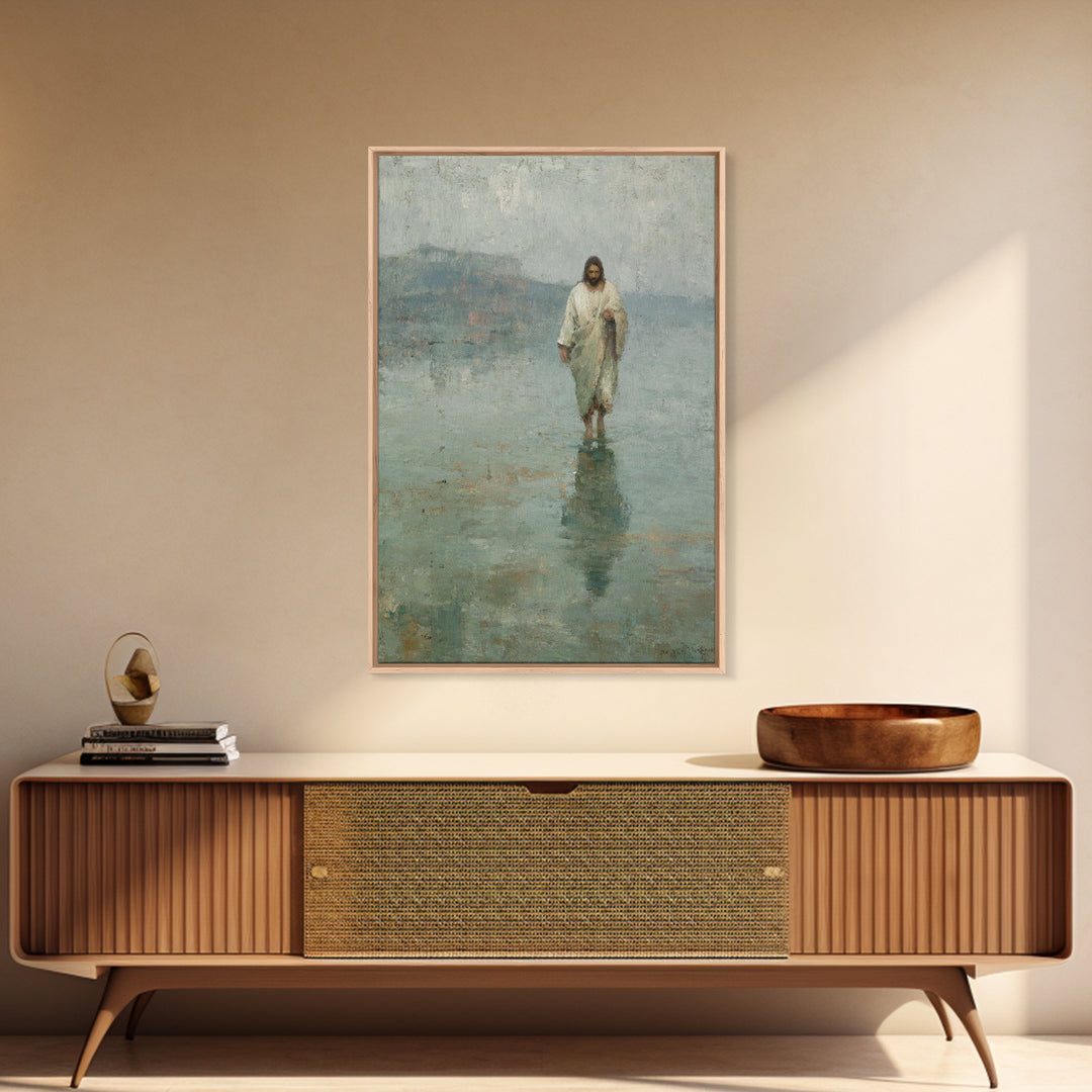 Hallowed Path | Framed Canvas Print | Christian Art Canvas | Jesus Painting | Vintage Christian Art | Christian Wall Art