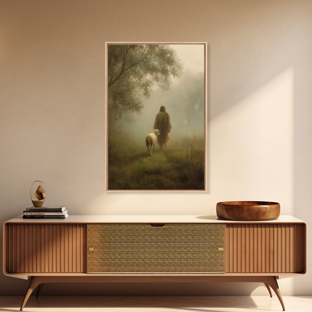 Still Pastures - Framed Canvas Print - Christian Wall Art - Christian Art Canvas - Christian Painting - Christian Decor