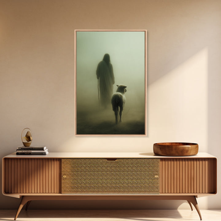 Hushed Journey – Framed Canvas Print – Christian Wall Art – Moody Christian Art – Jesus Painting – Christian Art Canvas – Christmas Art