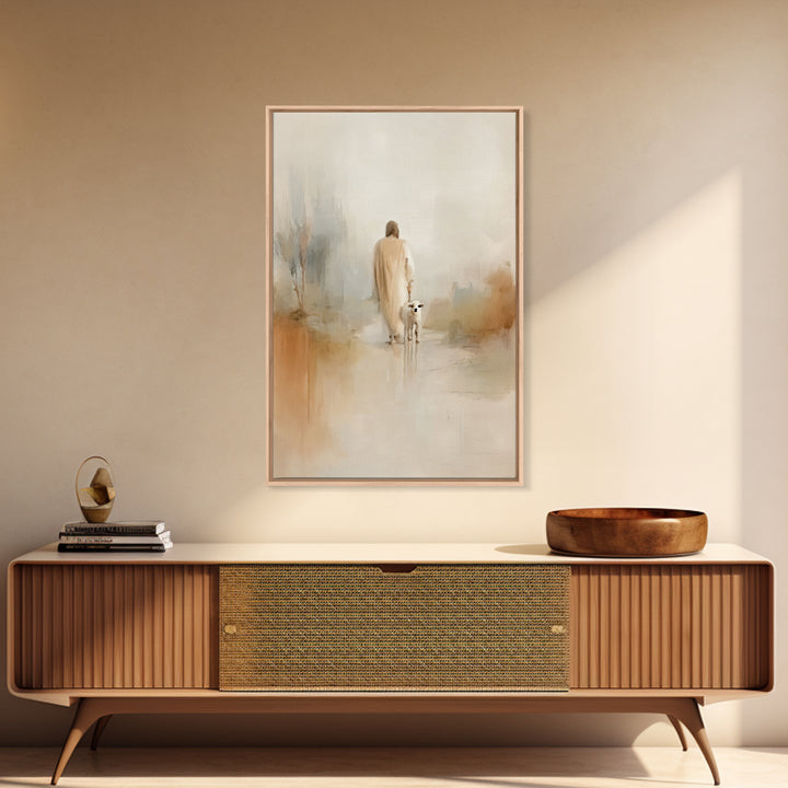 Gentle Promise – Framed Canvas Print – Christian Art Canvas – Minimalist Christian Art – Christian Wall Art – Jesus Painting – Christian Gi