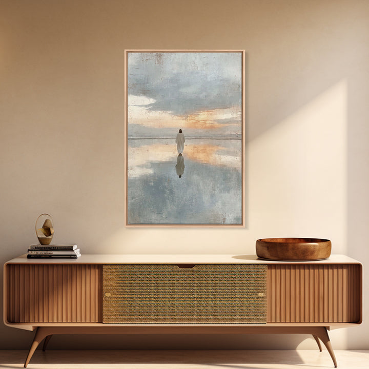 Morning Of Peace | Framed Canvas Print | Jesus Art Print | Christian Wall Art | Modern Christian Art | Unique Christian Art | Christian Dec
