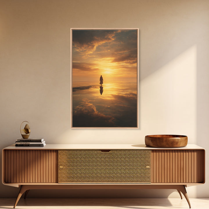 Eternal Sunrise Path, Framed Canvas Print, Christian Art Canvas, Jesus Christmas Art, Christian Wall Art, Moody Christmas Art, Christian Gi