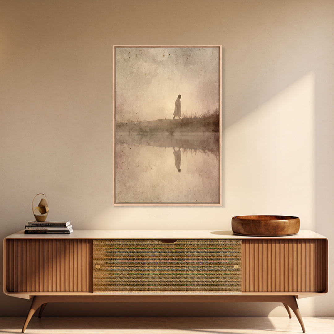 Solitude Of Grace – Framed Canvas Print – Christian Wall Art – Abstract Christian Art – Jesus Painting – Christian Art Canvas – Christian C