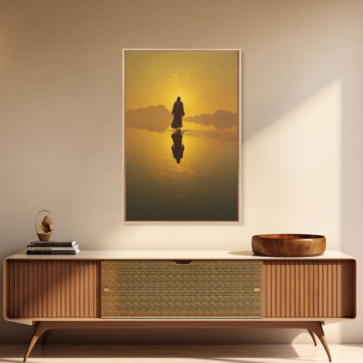 Golden Promise, Framed Canvas Print, Christian Art Canvas, Jesus Painting, Large Christian Art, Christian Wall Art, Christian Christmas Art