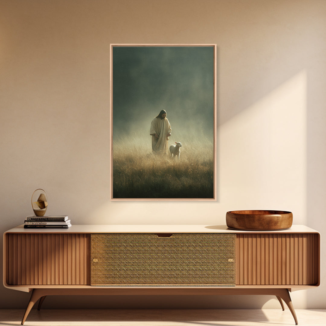Sacred Meadow Path | Framed Canvas Print | Christian Art Painting | Jesus Wall Art | Christian Art Canvas | Christian Christmas Decor | Chr