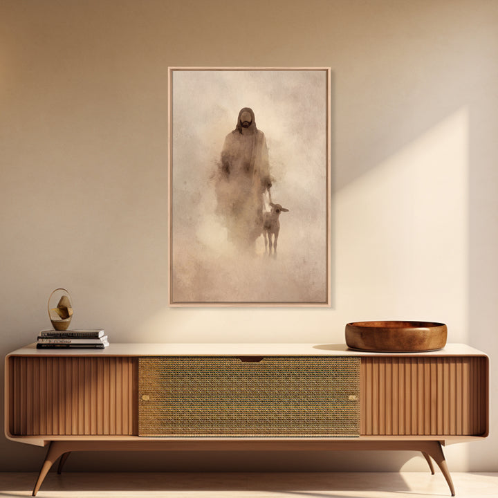 Holy Presence | Framed Canvas Print | Christian Art Canvas | Abstract Christian Art | Jesus Painting | Christian Wall Art | Christian Gift