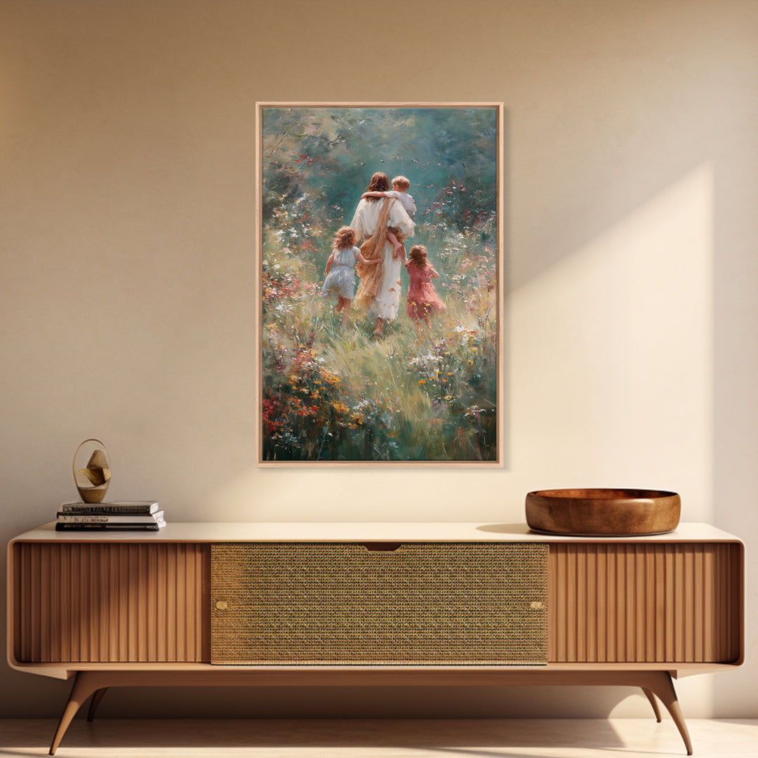 Garden Of Hope – Framed Canvas Print – Christian Art Canvas – Christian Wall Art – Jesus Painting – Christian Christmas Art – Christian Gif