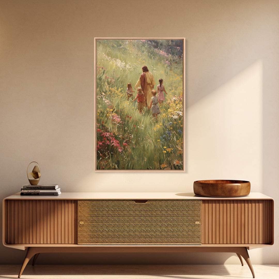 Grace In Bloom | Framed Canvas Print | Christian Art Canvas | Christian Wall Art | Jesus Painting | Christian Decor | Christmas Art Prints