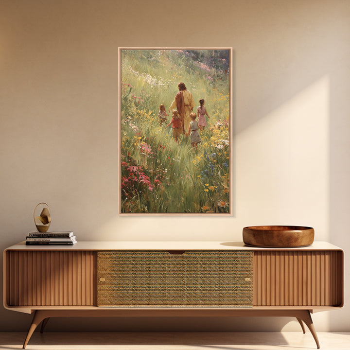 Grace In Bloom | Framed Canvas Print | Christian Art Canvas | Christian Wall Art | Jesus Painting | Christian Decor | Christmas Art Prints