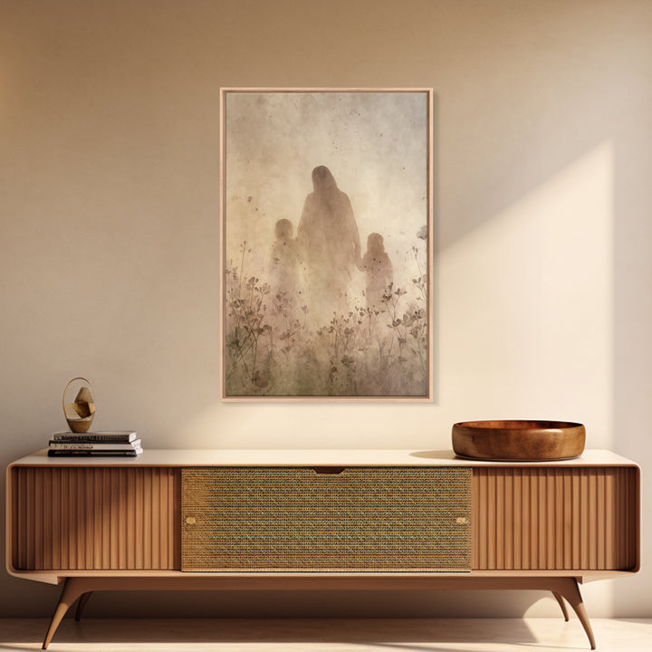 Heavenly Meadow Light, Framed Canvas Print, Christian Wall Art, Christian Art Canvas, Jesus Painting, Christian Christmas Art, Christian Ho