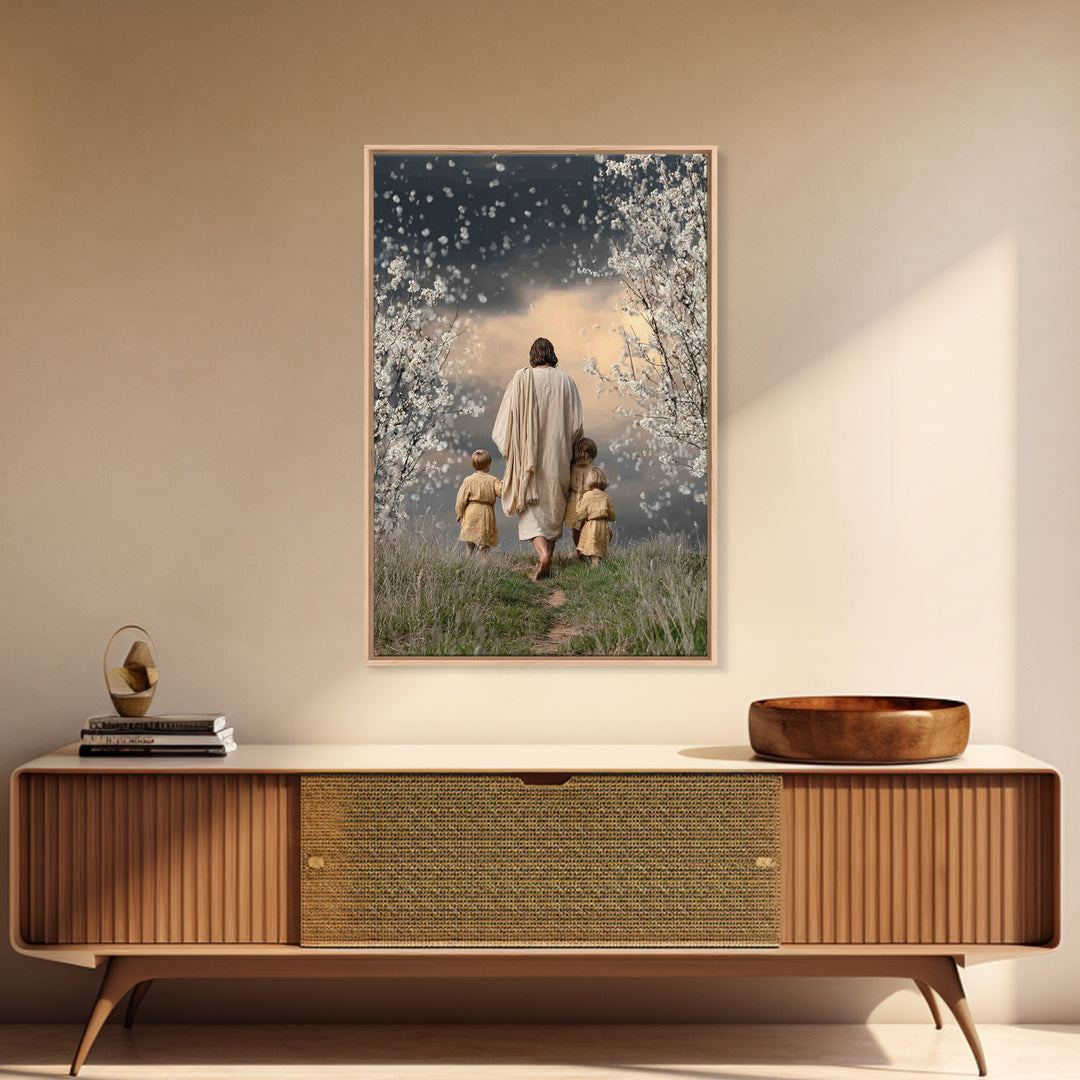 Blossom Sky Walk – Framed Canvas Print – Christian Wall Art – Christian Art Canvas – Jesus Painting – Christian Christmas Art – Christian D