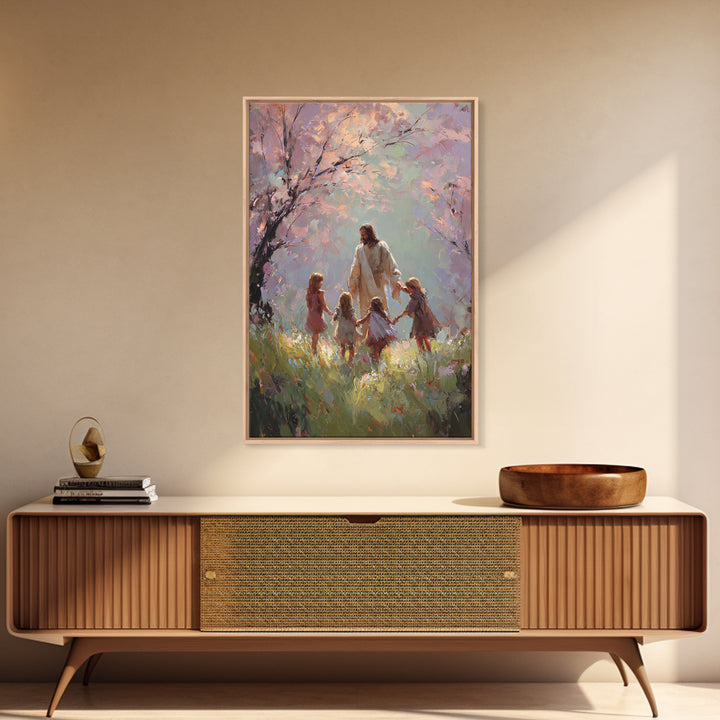 Circle Of Light – Framed Canvas Print – Christian Wall Art – Christian Art Canvas – Jesus Painting – Christian Art – Christian Gift Ideas