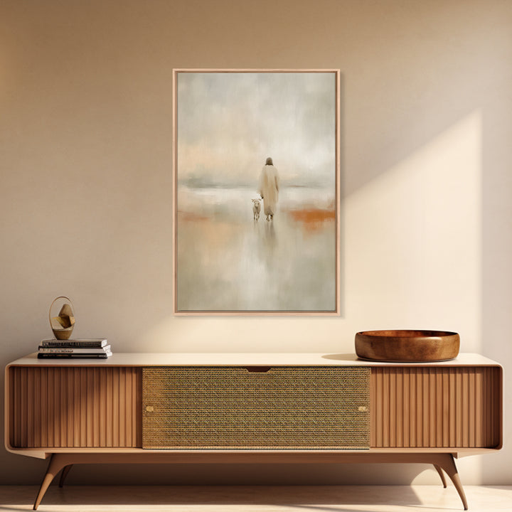 Still Waters Path | Framed Canvas Print | Christian Art Canvas | Christian Wall Art | Jesus Painting | Christian Art | Christian Christmas
