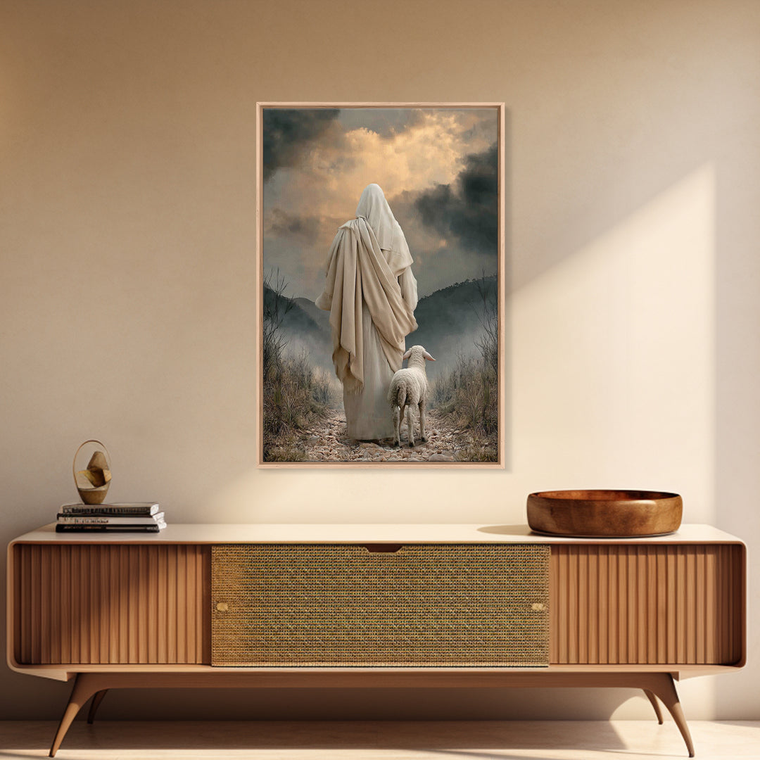Shepherd’s Haven, Framed Canvas Print, Christian Wall Art, Christian Art Canvas, Jesus Painting, Christian Art, Christian Gift