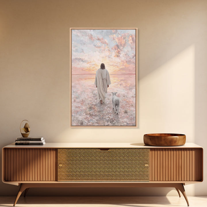Desert Dawn Grace – Framed Canvas Print – Christian Art Canvas – Christian Art – Christian Wall Art – Jesus Painting – Christian Christmas