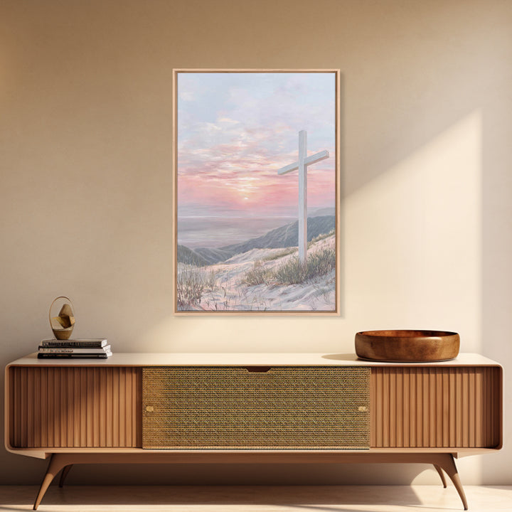 Dawn Of Redemption – Framed Canvas Print – Christian Wall Art – Christian Art Canvas – Modern Christian Painting – Christian Gift Ideas