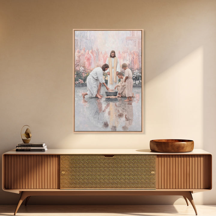 Gathered In Peace – Framed Canvas Print – Christian Wall Art – Christian Art Canvas – Jesus Painting – Christian Gift – Vintage Christian A