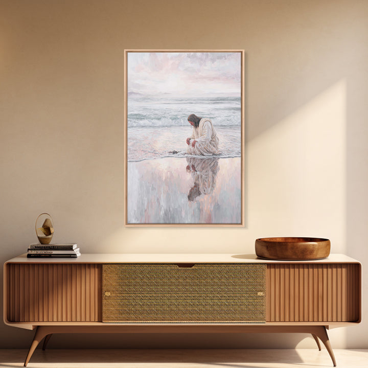 Shorelight Mercy – Framed Canvas Print – Christian Wall Art – Jesus Painting – Christian Art Canvas – Christian Gift Ideas – Christmas Art