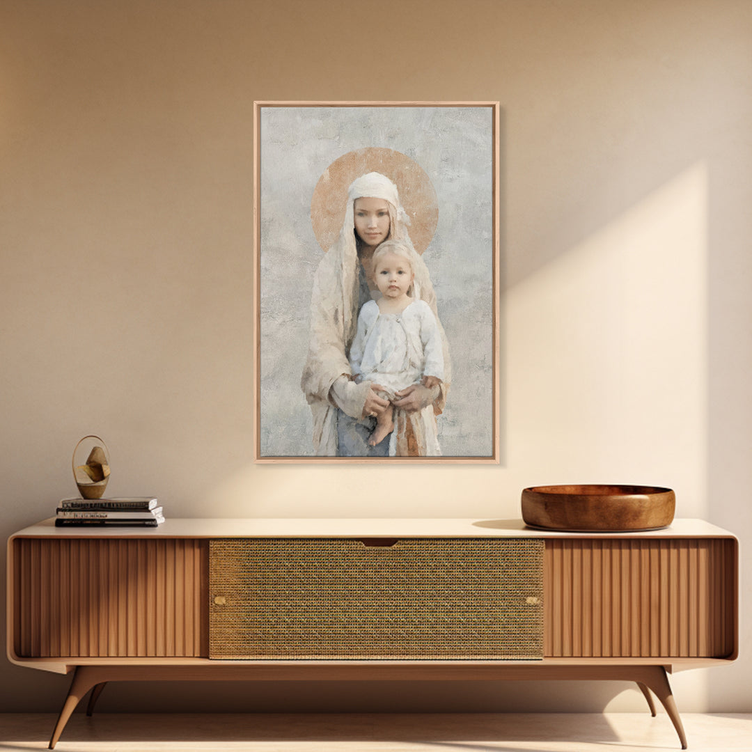 Holy Silhouette, Framed Canvas Print, Christian Wall Art, Christian Art Canvas, Christian Painting, Christian Gift Ideas, Christmas Art